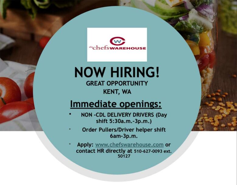 JOBS: Chef’s Warehouse now hiring in Kent