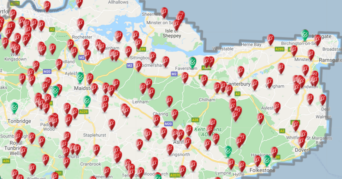 The Kent postcodes where homes are still without power three days after Storm Eunice