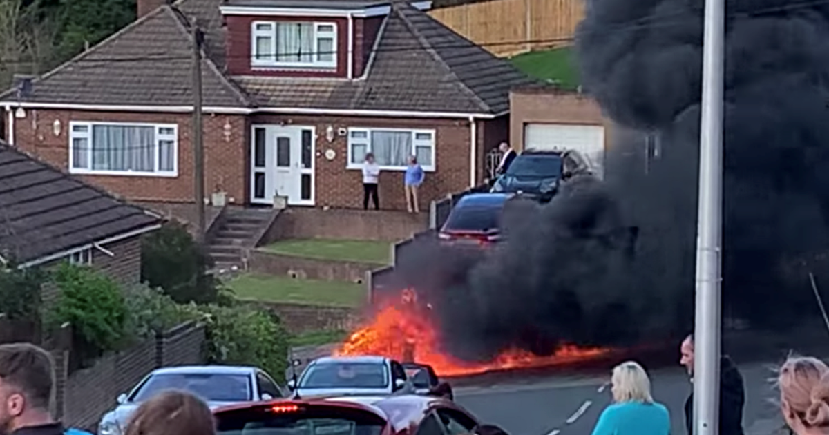 Live Chatham updates as car is on fire on Prince Charles Avenue, in Walderslade